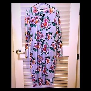 Zara Grey Floral Dress Size Large